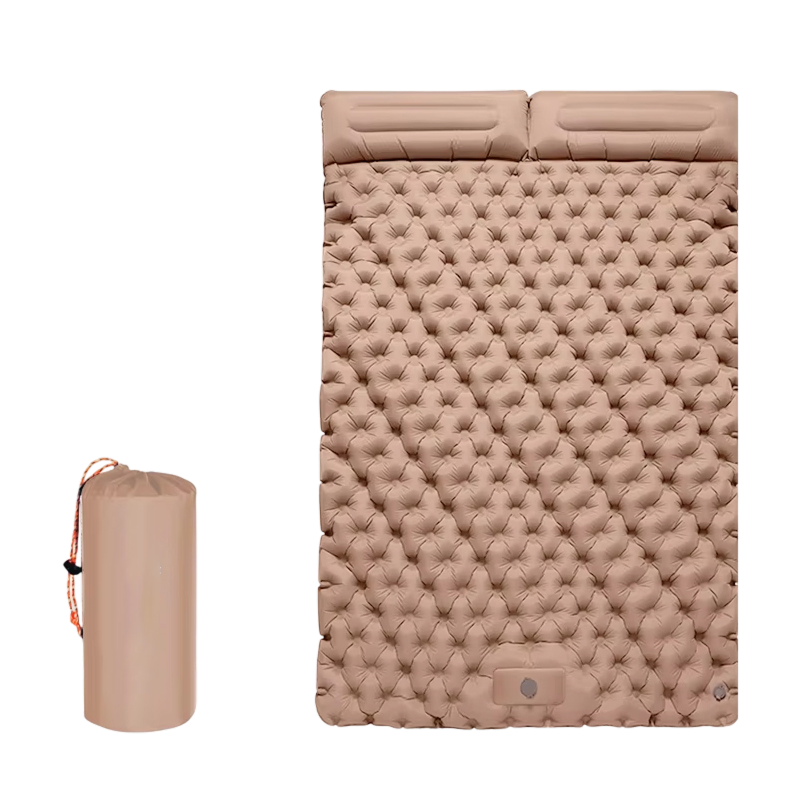 Matelas de camping gonflable pour 2 personnes avec pompe intégrée, imperméable en TPU et nylon, 200x130cm, camping en plein air | Sulvida