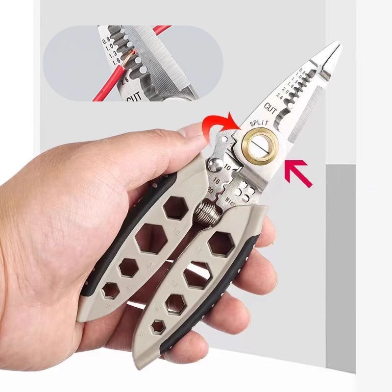 Multifunctioneel Draadgereedschap voor Striptang en Knipper — Professionele Draadstriptang met Snij- en Krimptang voor Elektrische Projecten, DIY Bekabeling en Huisreparaties | Sulvida