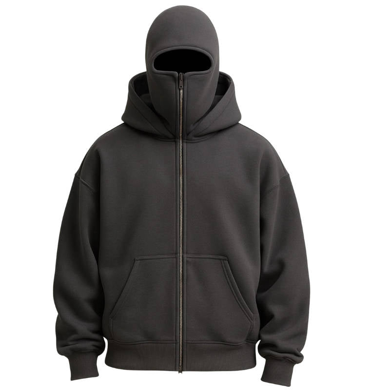 Unisex Balaclava Hoodie met Volledige Rits Geïntegreerde Nekbescherming Warme Bivakmuts voor Outdoor Sport | Sulvida