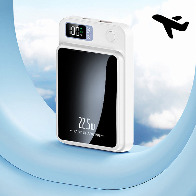 Powerbank 20.000mAh Ultra-Compact Draadloos Opladen Snellader 22,5W Drie Apparaten Tegelijk LED-Display | Sulvida