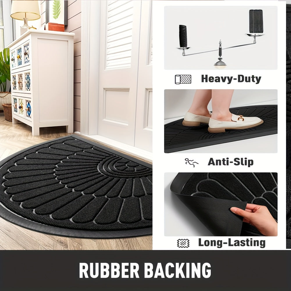 Halfronde Deurmat Rubber Antislip Binnenshuis Buitenshuis Entree Vuilvanger Duurzaam Weerbestendig 43×75 60×90 | Sulvida