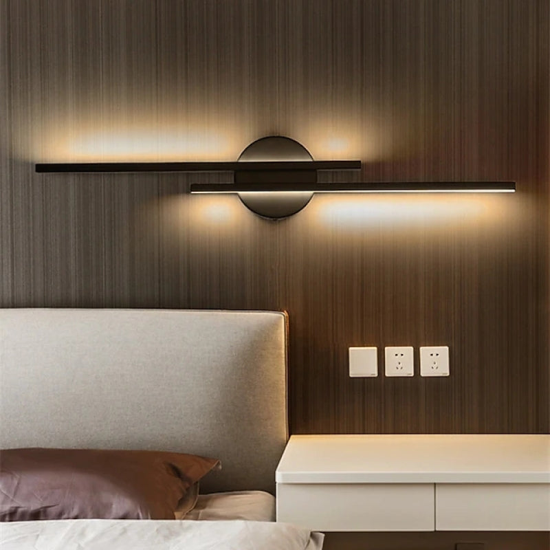 Lineaire LED Wandlamp Metaal Zwart Wit Nordic Design Woonkamer Slaapkamer Minimalistische Wandverlichting | Sulvida