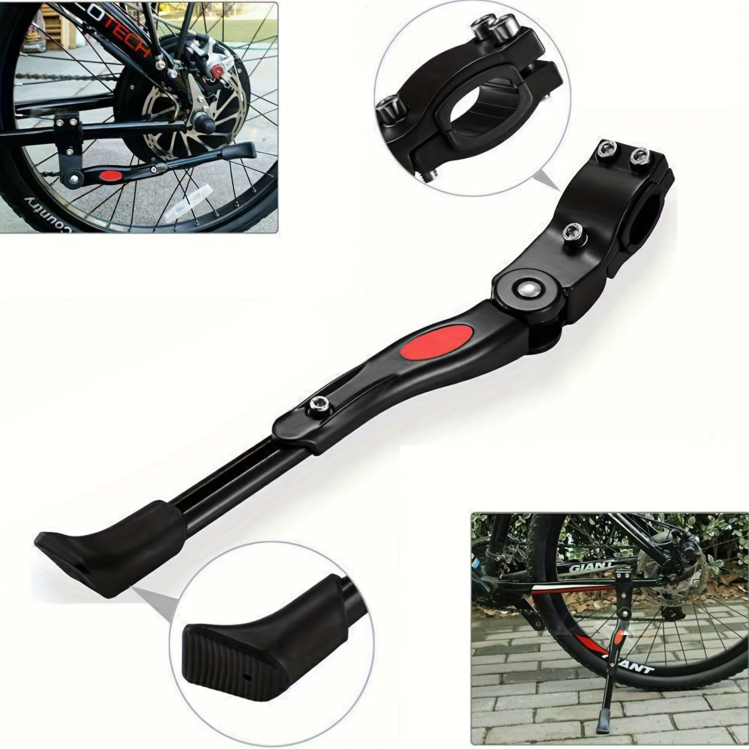 Verstelbare Fietsstandaard Aluminium Zijkickstand voor Stabiele Ondersteuning 32,7-37,8 cm Universeel voor Alle Fietstypes | Sulvida