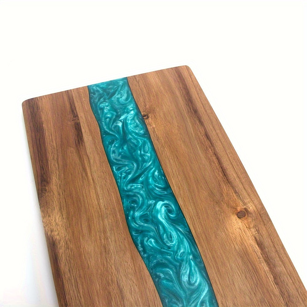 Houten Serveerplank met Harsrivier 46×23cm Acacia Snijplank voor Kaas Charcuterie en Brood Keukenblad | Sulvida