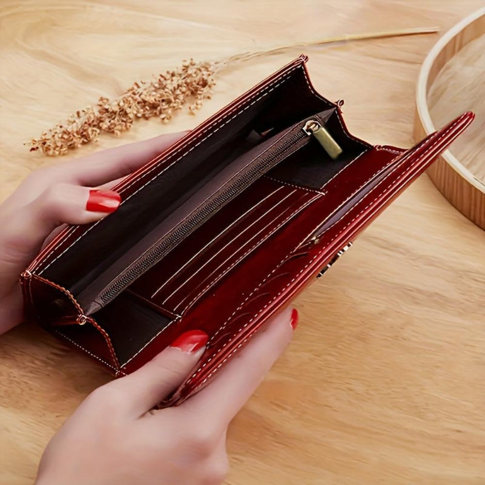 Compact Leren Dames Portemonnee Bifold Model met Kaartsleuven Pasjeshouder Munt & Briefgeldvak Dagelijks Gebruik | Sulvida