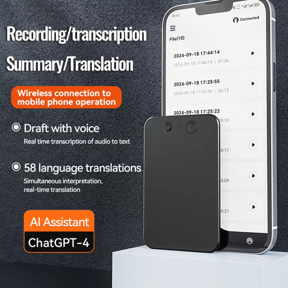 Enregistreur de notes avec conversion de la parole en texte par IA, traduction en 59 langues, transcription et enregistrement pour les réunions et les études | Sulvida