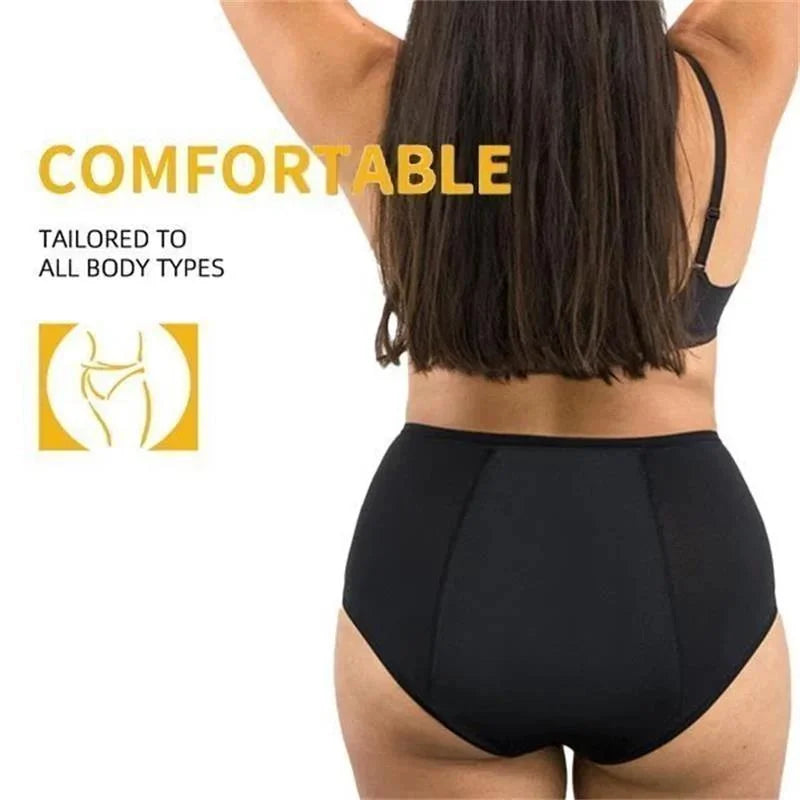 Culotte menstruelle absorbante taille haute en coton lavable et anti-fuites, sous-vêtement confortable pour femmes | Sulvida