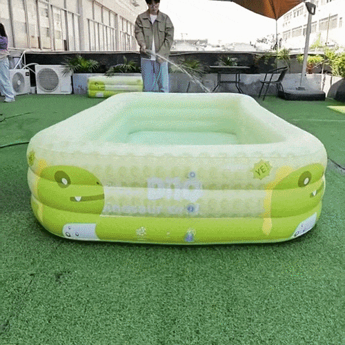 Opblaasbaar kinderzwembad met dino-design 150 of 210 cm voor tuin, terras, balkon en zomers buiten spelen | Sulvida