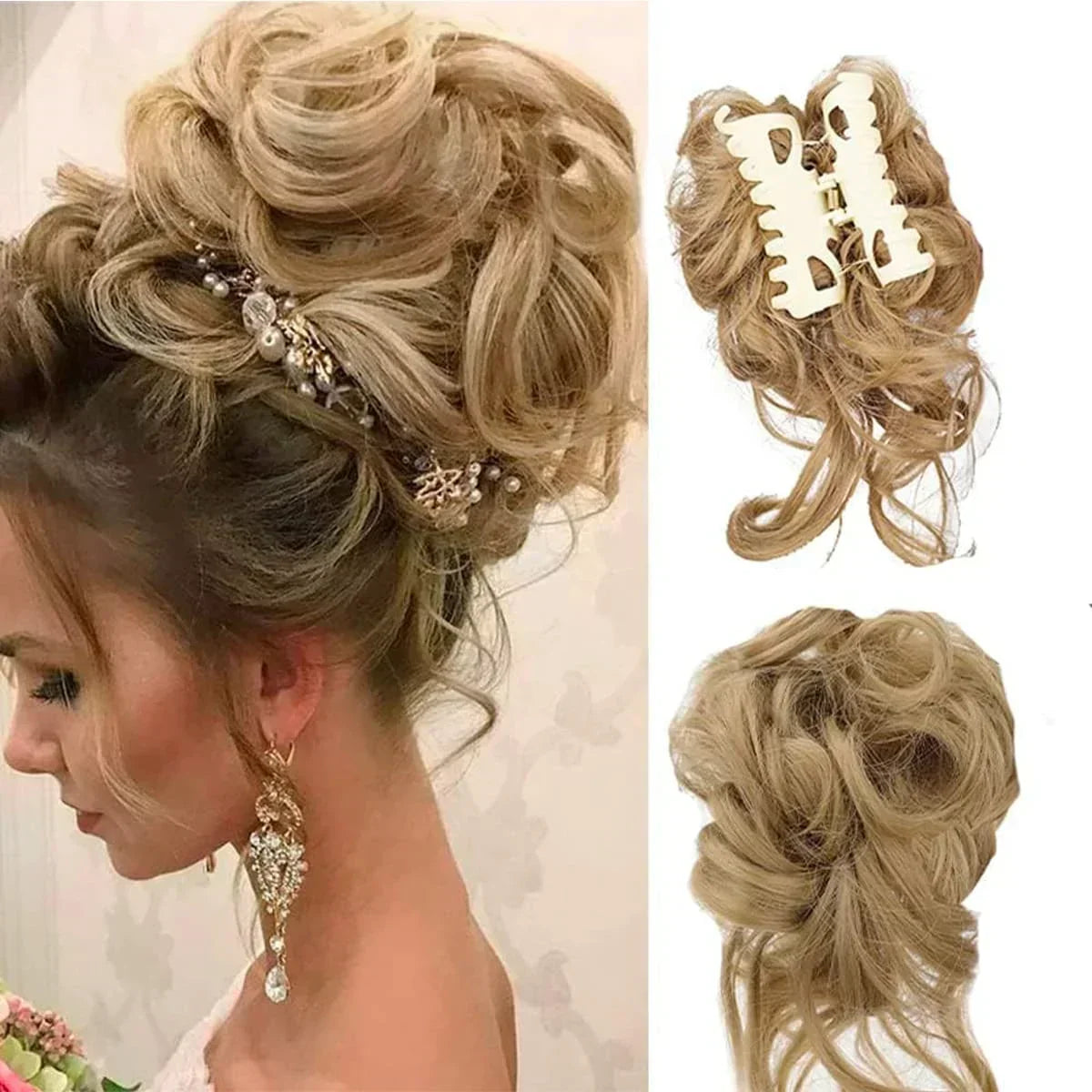 Clip-in Haarknot met Volume en Krullen voor Vol Effect – Instant Haarstuk 18 Kleuren | Sulvida
