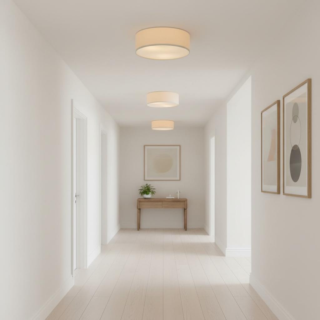 Plafondlamp Linnen Trommel Natuurlijk Textiel Warm Dimbaar Licht Stijlvol Design Slaapkamer Woonkamer Eetkamer | Sulvida