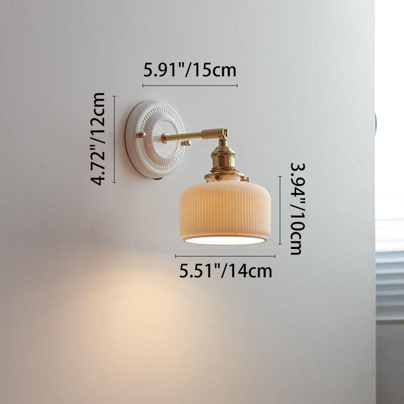 Wandlamp Keramiek met Messing Vintage Rond Armatuur Exclusief Lamp Woonkamer Gang Slaapkamer Chique Stijl | Sulvida