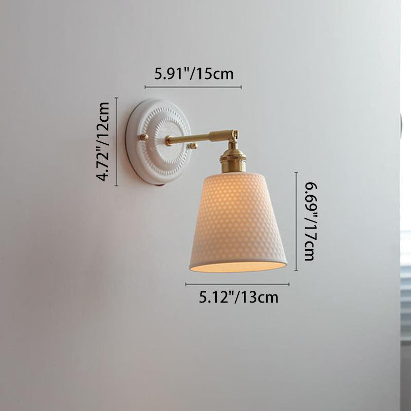 Wandlamp Keramiek met Messing Vintage Rond Armatuur Exclusief Lamp Woonkamer Gang Slaapkamer Chique Stijl | Sulvida