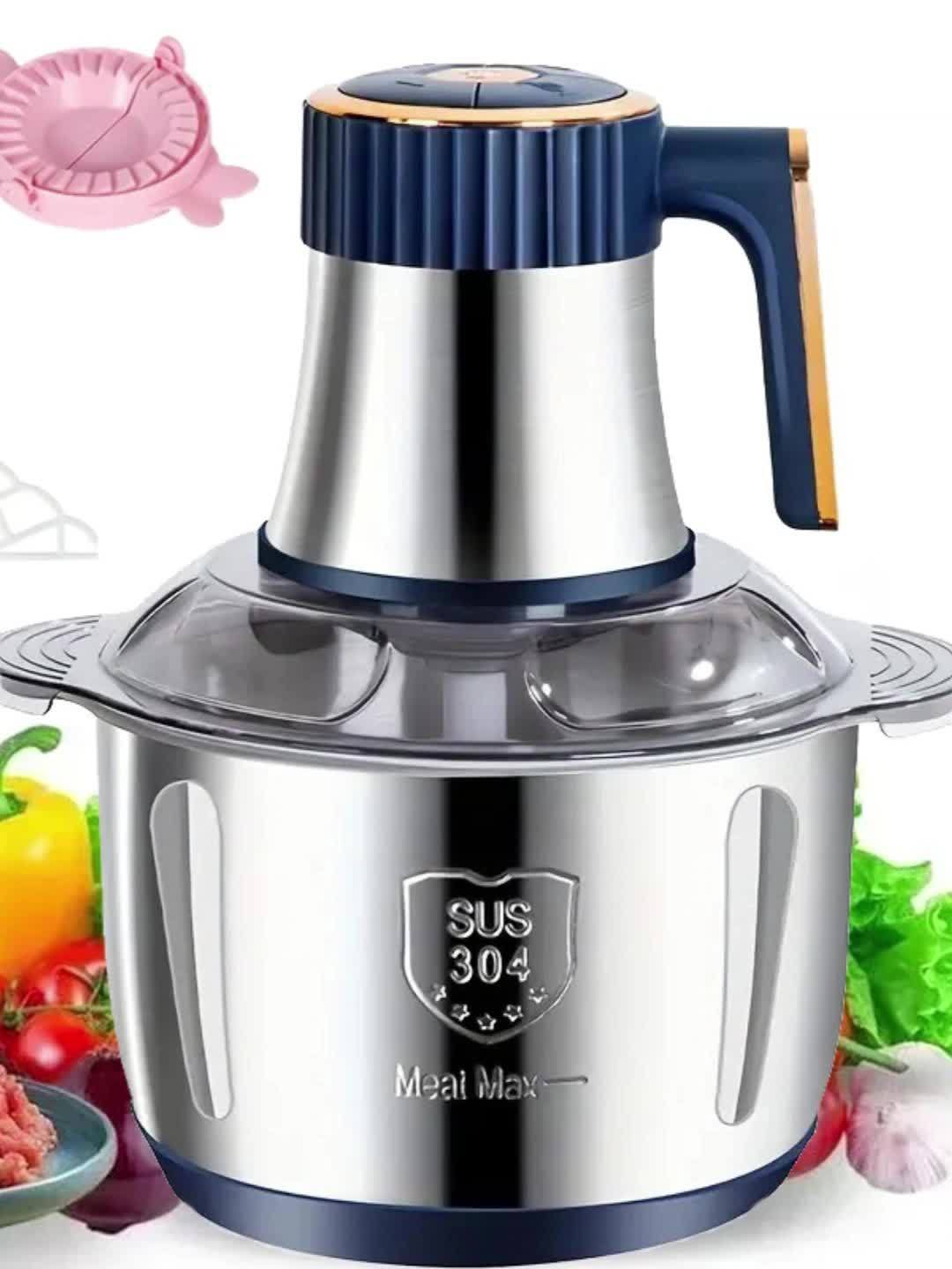 Elektrische Groentesnijder RVS 5L 5000 RPM Multifunctionele Foodprocessor Keukenhulp met Blauwe Greep | Sulvida