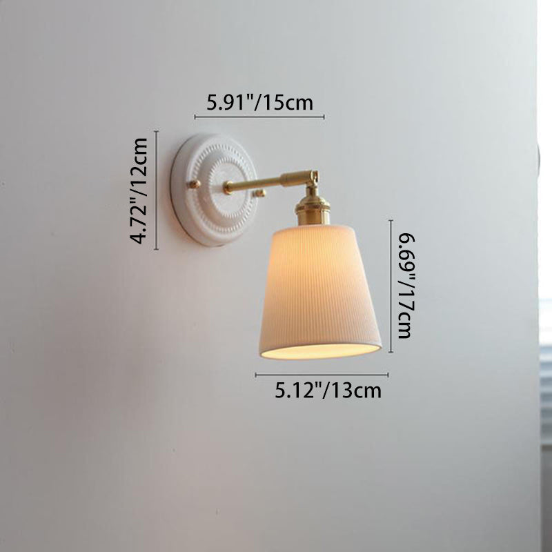 Wandlamp Keramiek met Messing Vintage Rond Armatuur Exclusief Lamp Woonkamer Gang Slaapkamer Chique Stijl | Sulvida
