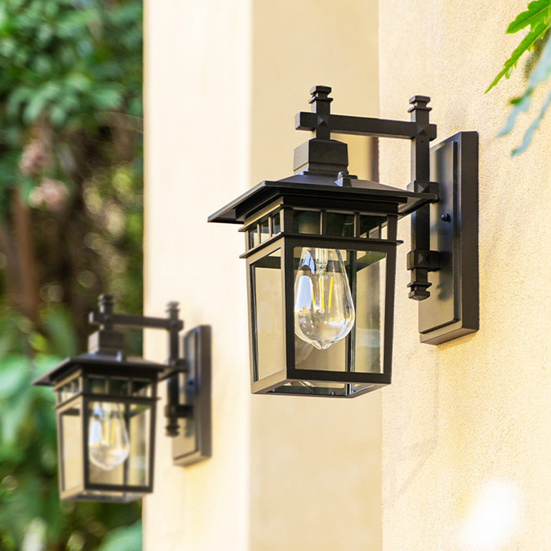 Buitenlamp Wandlantaarn Waterdicht Aluminium Glas E27 Zwart Koper Klassiek Tuinverlichting Buitenverlichting | Sulvida