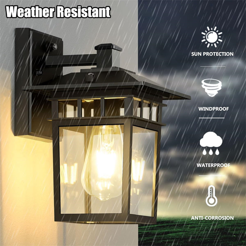 Buitenlamp Wandlantaarn Waterdicht Aluminium Glas E27 Zwart Koper Klassiek Tuinverlichting Buitenverlichting | Sulvida
