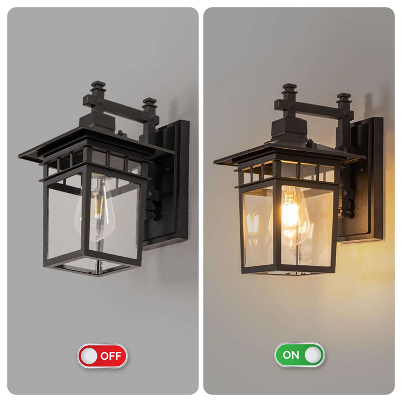 Buitenlamp Wandlantaarn Waterdicht Aluminium Glas E27 Zwart Koper Klassiek Tuinverlichting Buitenverlichting | Sulvida