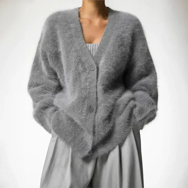 Gebreid Oversized Vest met V-Hals en Knoopsluiting Dames Zachte Gebreide Cardigan Herfst Winter Loungewear | Sulvida
