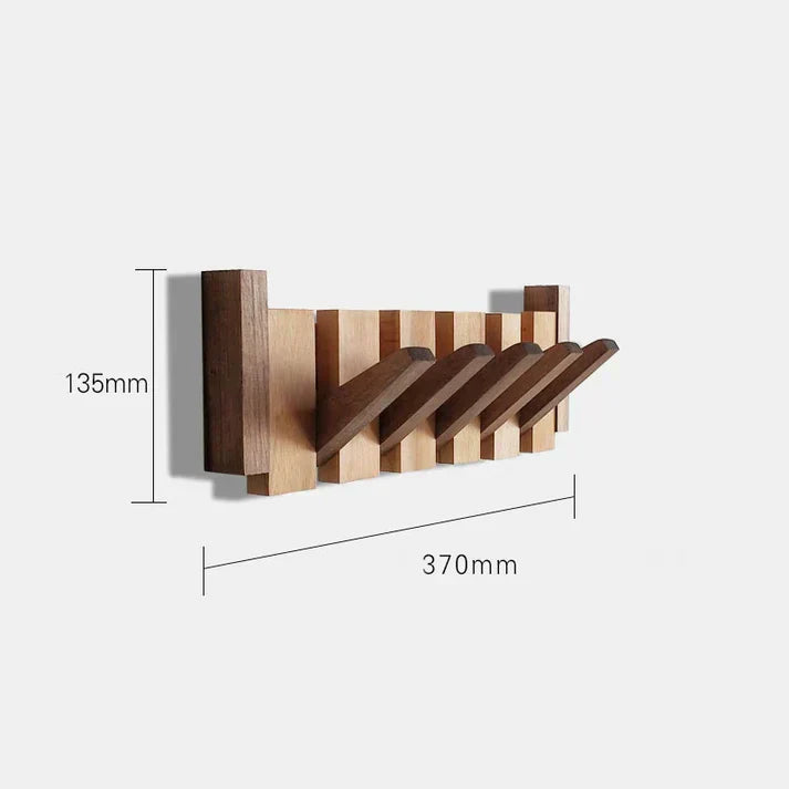 Houten wandkapstok met pianotoetsen design meerdere haken stijlvol organizer hal entree woonkamer gang | Sulvida