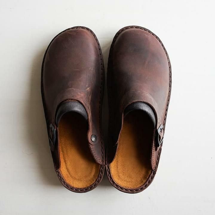 Slip-on instapklompen leer dames heren comfortabel casual schoenen dagelijks gebruik ergonomisch antislip zool | Sulvida