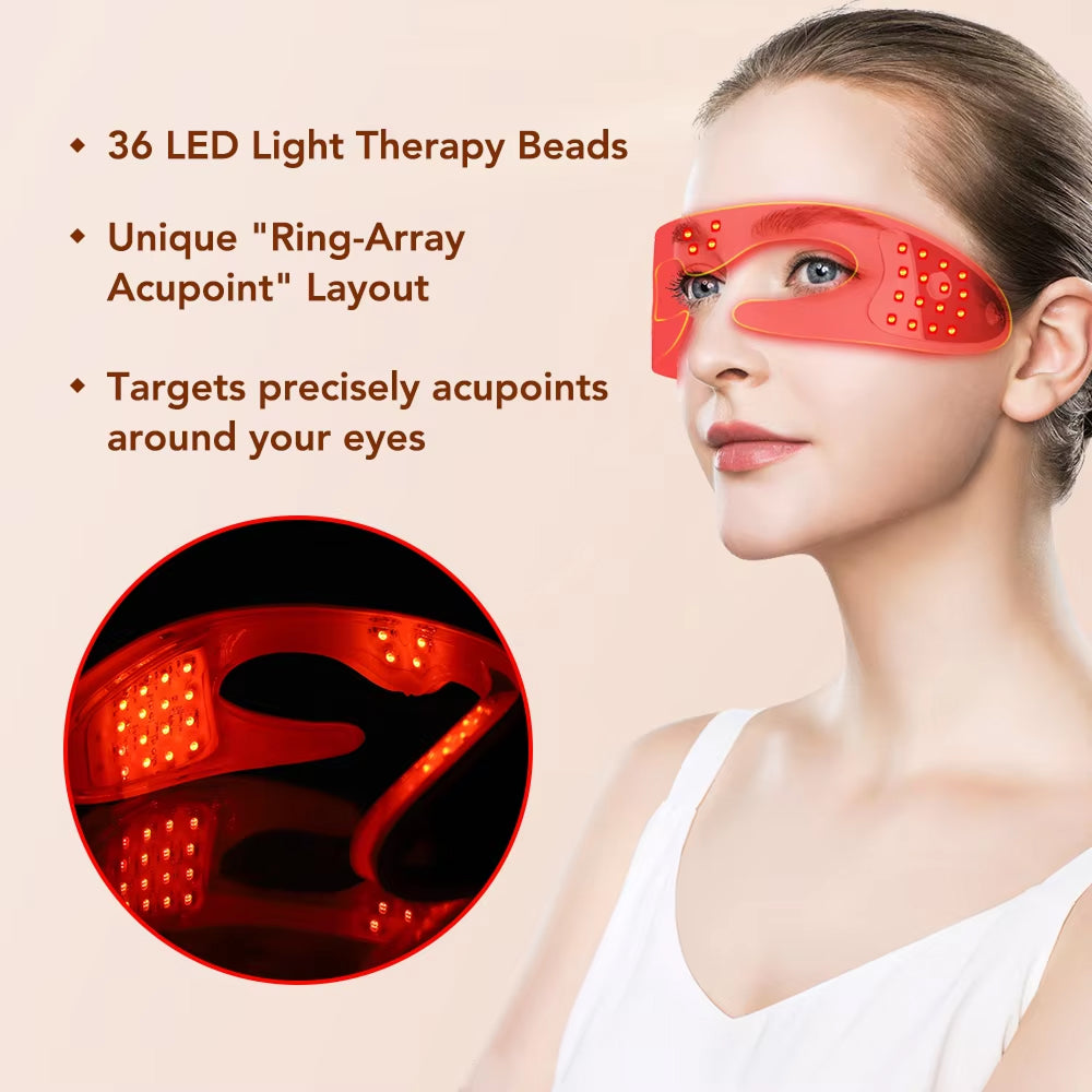 Appareil de massage LED pour les yeux avec mode vibration, chaleur et musique, pour le soin des yeux, la détente et la fatigue - Sulvida