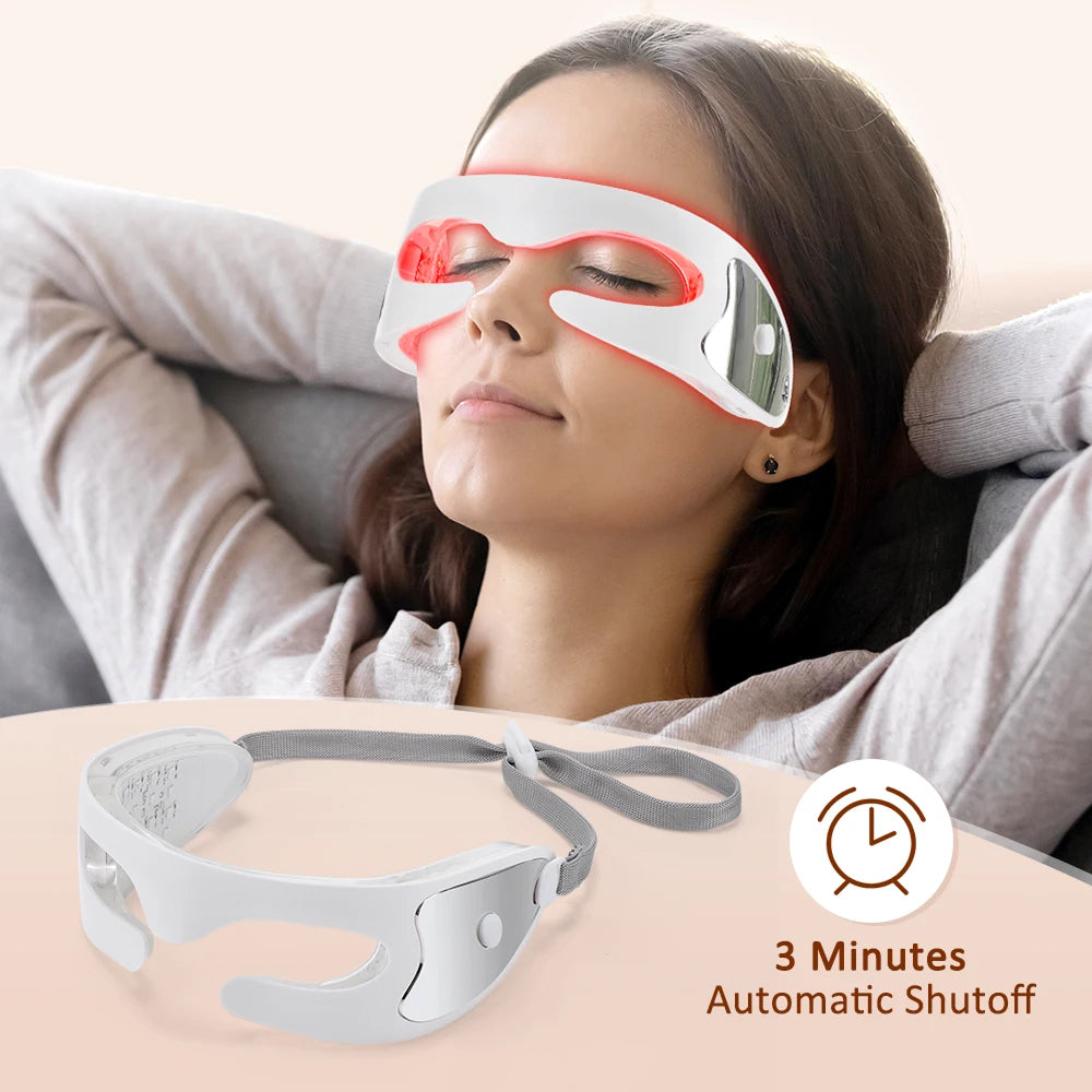 Appareil de massage LED pour les yeux avec mode vibration, chaleur et musique, pour le soin des yeux, la détente et la fatigue - Sulvida