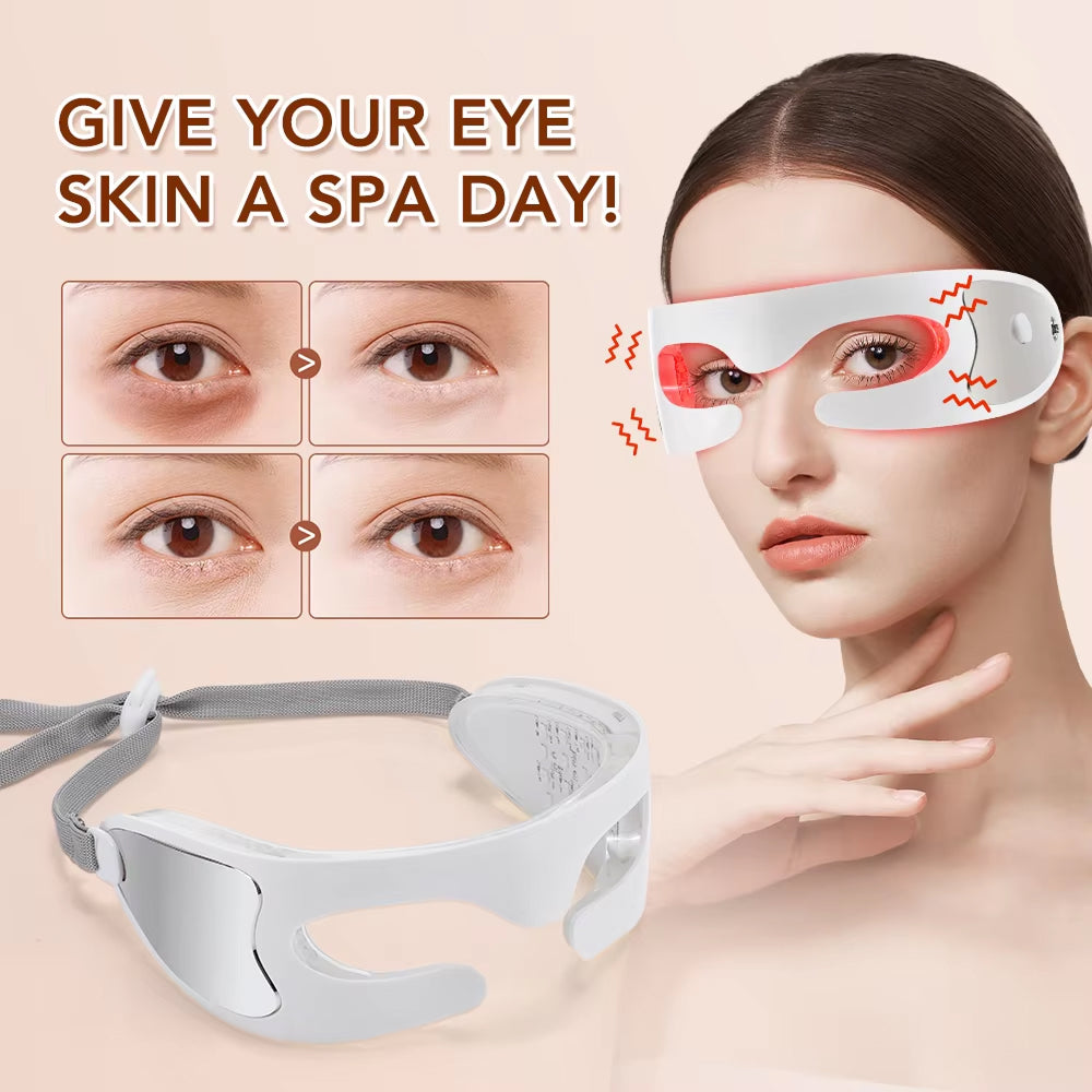 Appareil de massage LED pour les yeux avec mode vibration, chaleur et musique, pour le soin des yeux, la détente et la fatigue - Sulvida