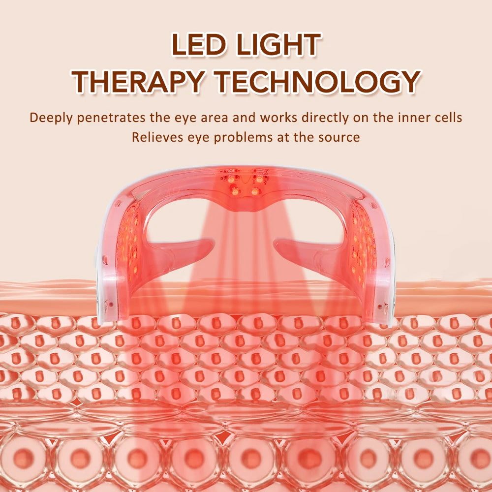 Appareil de massage LED pour les yeux avec mode vibration, chaleur et musique, pour le soin des yeux, la détente et la fatigue - Sulvida