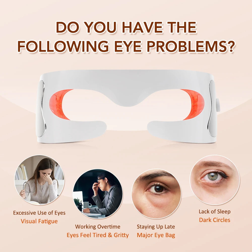 Appareil de massage LED pour les yeux avec mode vibration, chaleur et musique, pour le soin des yeux, la détente et la fatigue - Sulvida