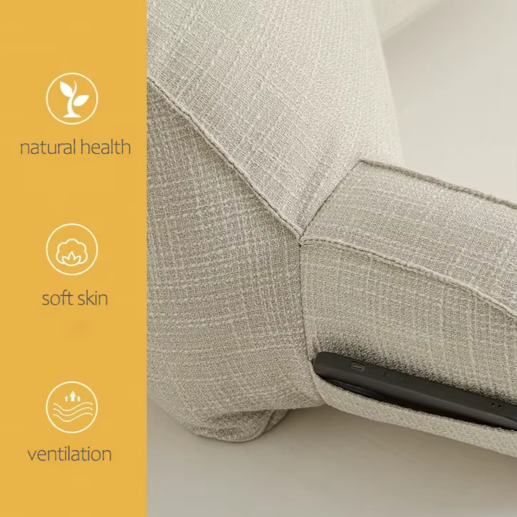 Ergonomisch Leeskussen met Verstelbaar Hoofdsteun en Handige Zijzak voor Optimaal Comfort in Bed en op de Bank | Sulvida