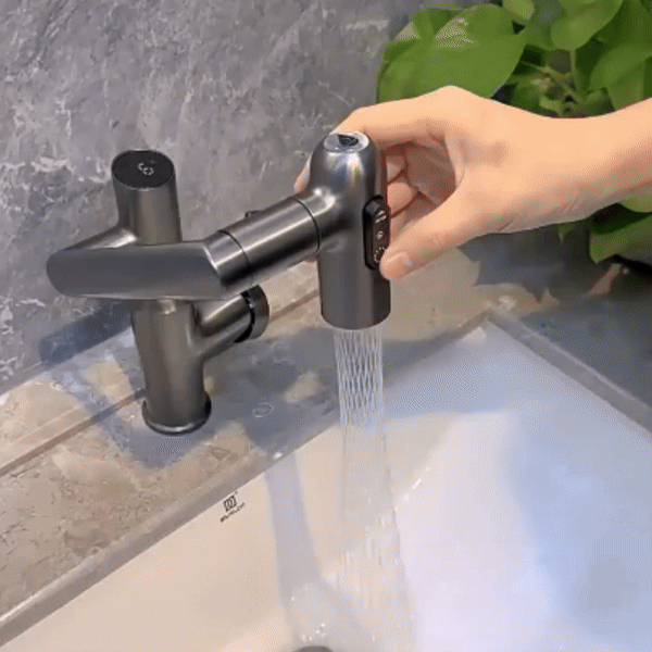 Keukenkraan met Temperatuurweergave 360° Draaibare Uitloop LED-Indicator Chroom Zwart Wit Mengkraan Keuken | Sulvida