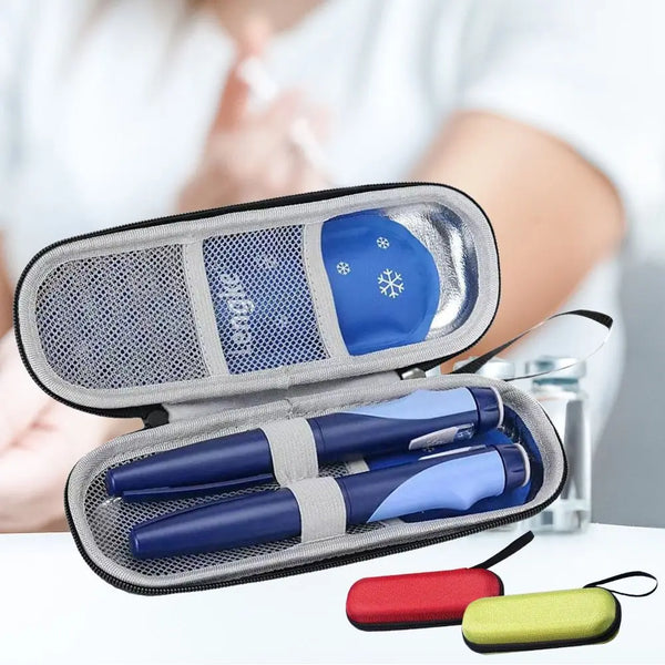Sac isotherme pour insuline avec bloc réfrigérant, 20×7.5×6 cm, pour garder les médicaments au frais, compact, idéal pour les voyages, portable | Sulvida