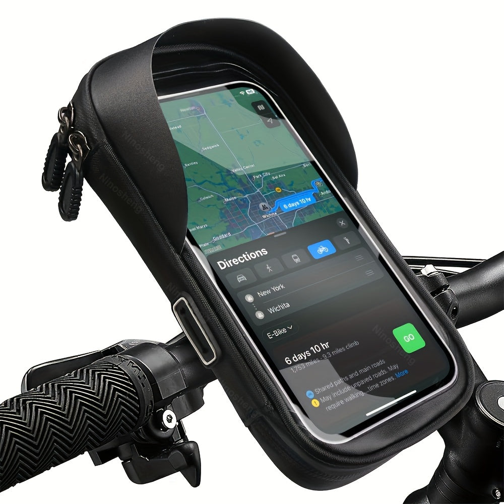 Waterdichte Telefoonhouder voor Fiets en Motor met 360° Draaibare Montage en Transparante Beschermhoes voor Smartphones | Sulvida