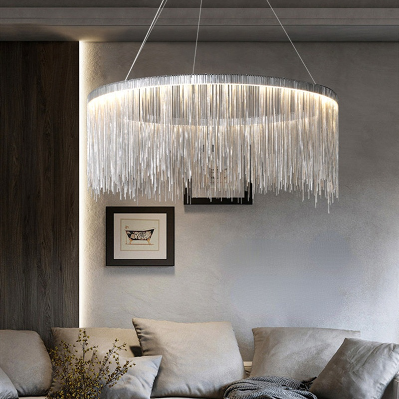 Hanglamp Metalen Kettingkraal LED Goud Zilver Dimbaar Woonkamer Eetkamer Slaapkamer Modern Design Luxe | Sulvida
