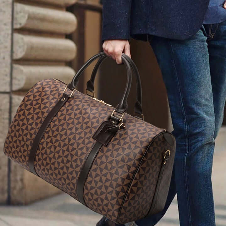 Reistas Leer Heren Weekendtas Handbagage Vintage met Schouderriem Bruin Beige Zwart Sporttas Reisbagage | Sulvida