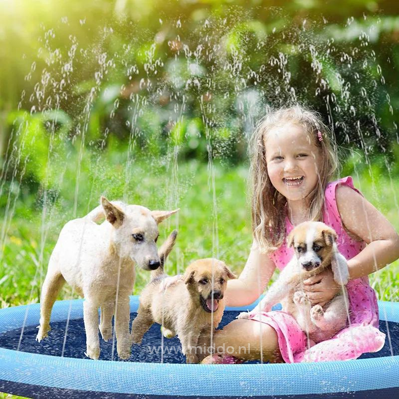 Waterspeelmat voor kinderen en huisdieren tuinspeelgoed sprinkler speelkleed zomer waterplezier buitenspelen | Sulvida