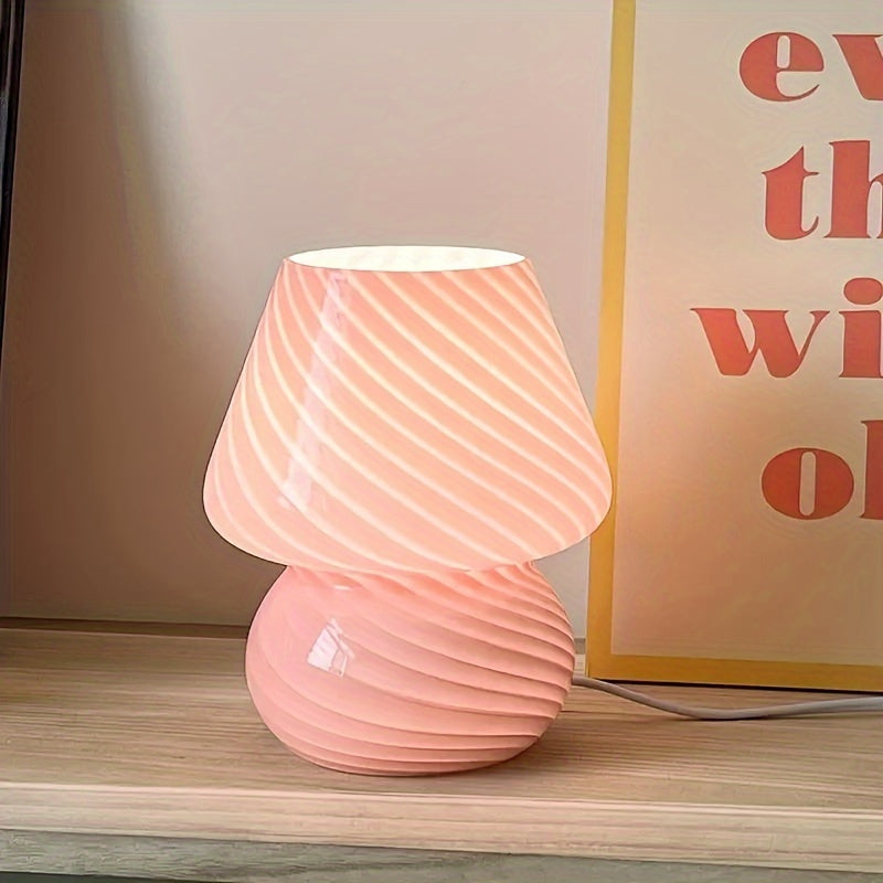 Glazen Paddenstoel Tafellamp USB Dimbaar Zwenkglas Sfeerlicht Nachtlampje Retro Art Deco Leeslamp Bedlampje | Sulvida