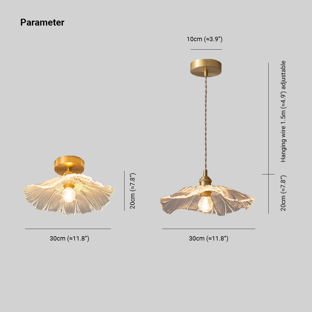 Glazen Hanglamp Bloem met Messing Details Plafondlamp Eetkamer Slaapkamer Woonkamer Retro Verlichting | Sulvida