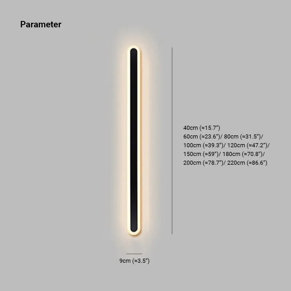 Ovale Buitenwandlamp LED Waterdicht IP65 Metaal Acryl Tuin Outdoor Wandverlichting Modern Design 40-220cm | Sulvida