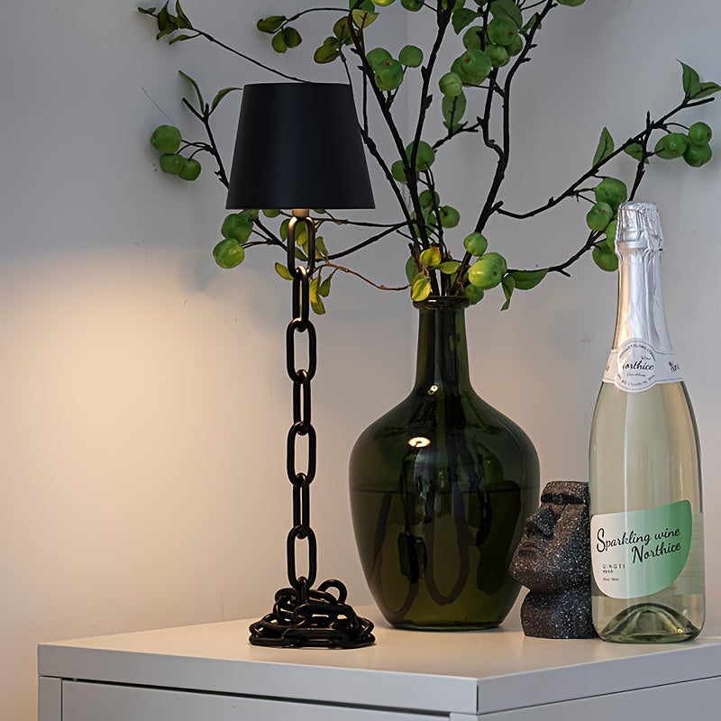 Oplaadbare Tafellamp met Schakelknoppen Metaal Mat Zwart 41 cm LED Dimbaar Snoerloos Modern Design Lamp | Sulvida