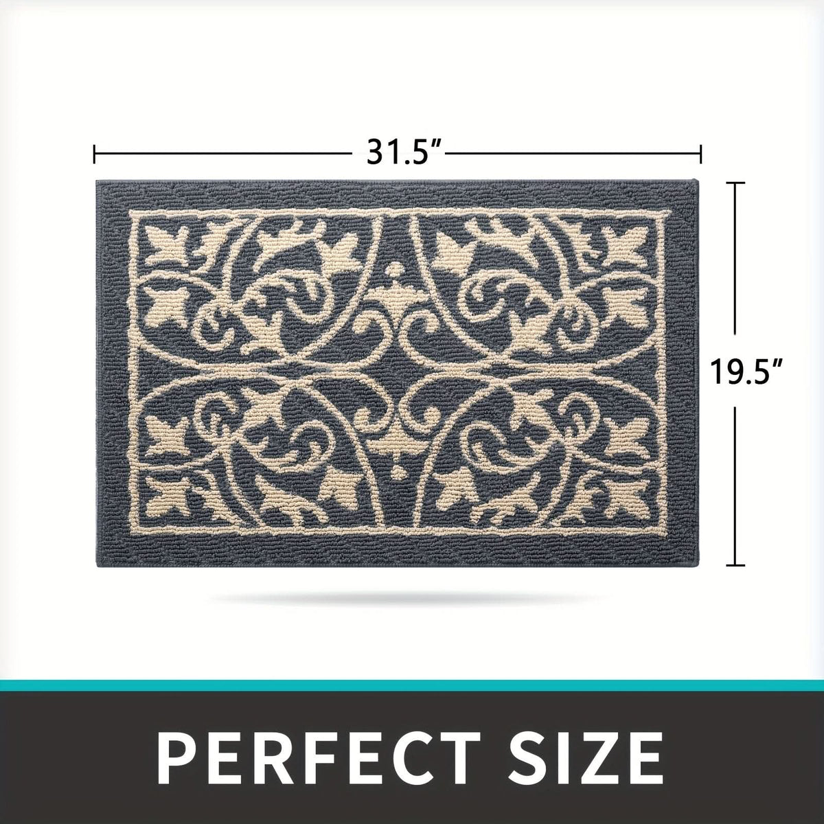 Paillasson antidérapant d’intérieur gris 60x90 cm – Tapis à seuil bas qui retient la saleté pour entrée, hall et vestibule | Sulvida
