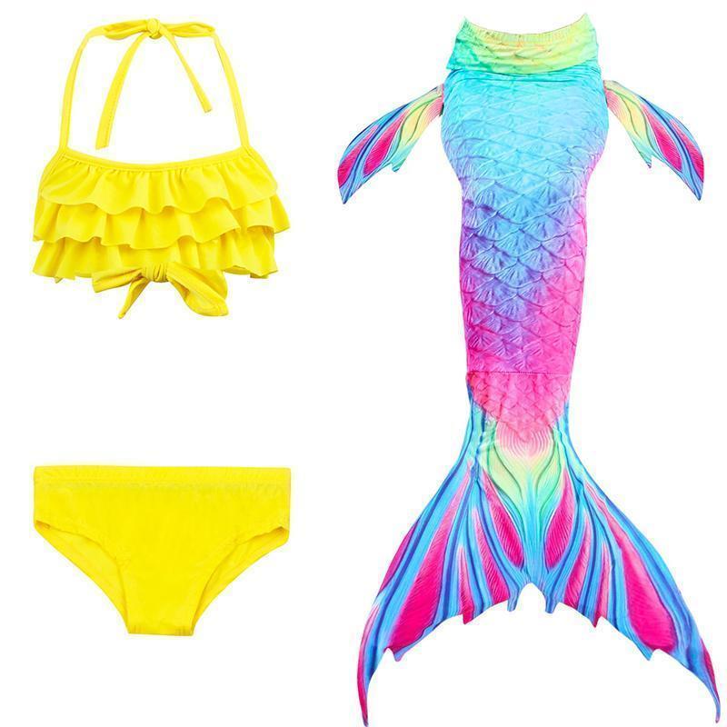 Zeemeermin Zwemset Meisjes 3-delig Bikini met Shorts en Staart Zwembad Strand Zomer Kinderkleding Zwemkleding | Sulvida
