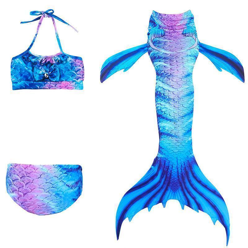 Zeemeermin Zwemset Meisjes 3-delig Bikini met Shorts en Staart Zwembad Strand Zomer Kinderkleding Zwemkleding | Sulvida