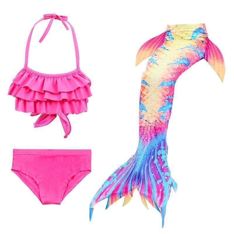 Zeemeermin Zwemset Meisjes 3-delig Bikini met Shorts en Staart Zwembad Strand Zomer Kinderkleding Zwemkleding | Sulvida