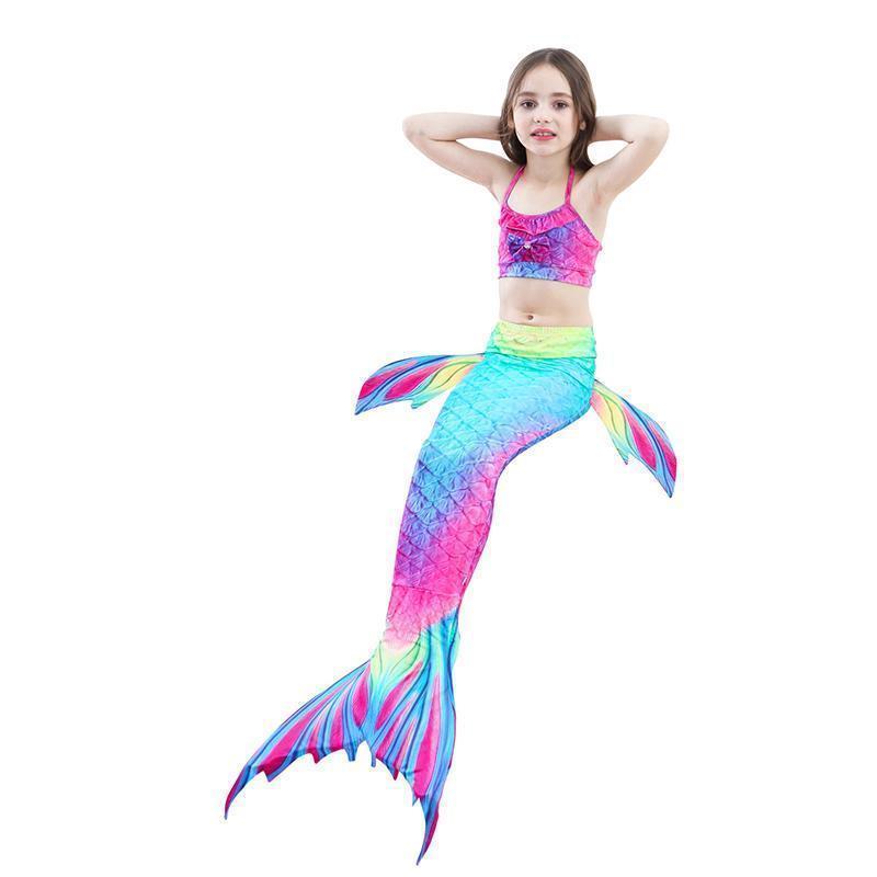 Zeemeermin Zwemset Meisjes 3-delig Bikini met Shorts en Staart Zwembad Strand Zomer Kinderkleding Zwemkleding | Sulvida