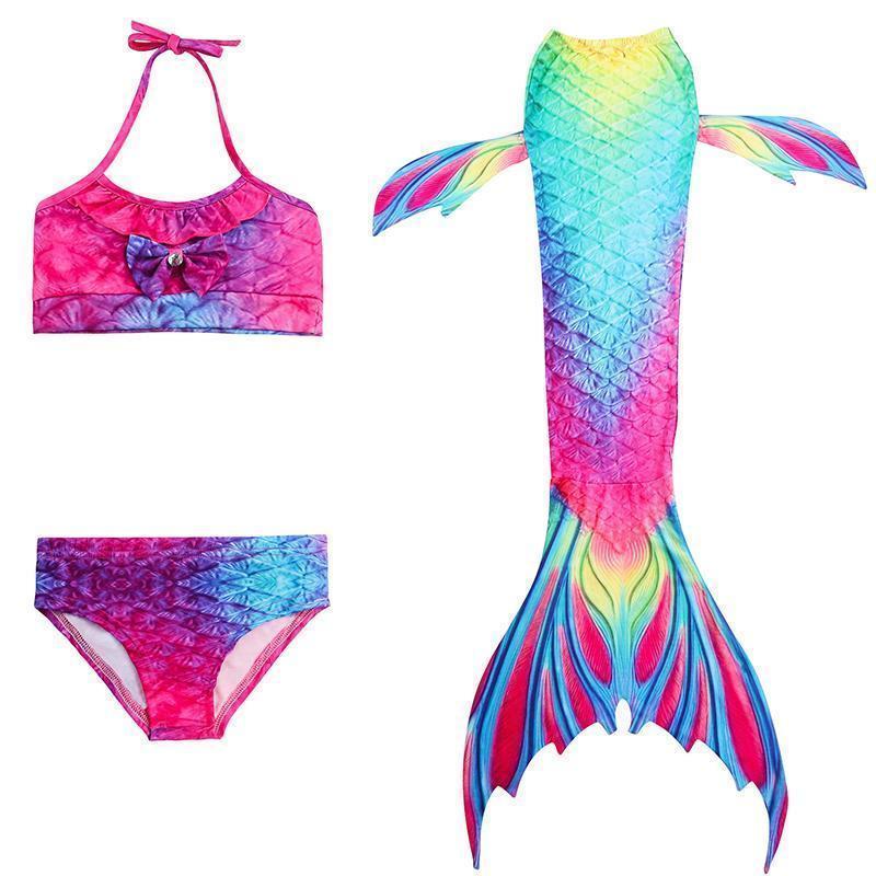 Zeemeermin Zwemset Meisjes 3-delig Bikini met Shorts en Staart Zwembad Strand Zomer Kinderkleding Zwemkleding | Sulvida