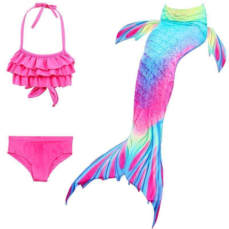 Zeemeermin Zwemset Meisjes 3-delig Bikini met Shorts en Staart Zwembad Strand Zomer Kinderkleding Zwemkleding | Sulvida