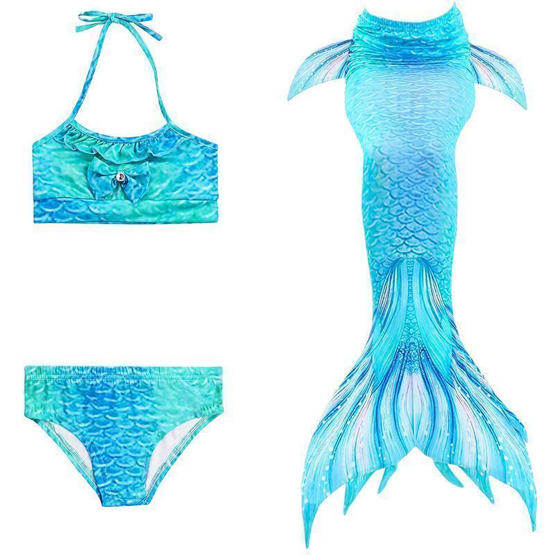 Zeemeermin Zwemset Meisjes 3-delig Bikini met Shorts en Staart Zwembad Strand Zomer Kinderkleding Zwemkleding | Sulvida
