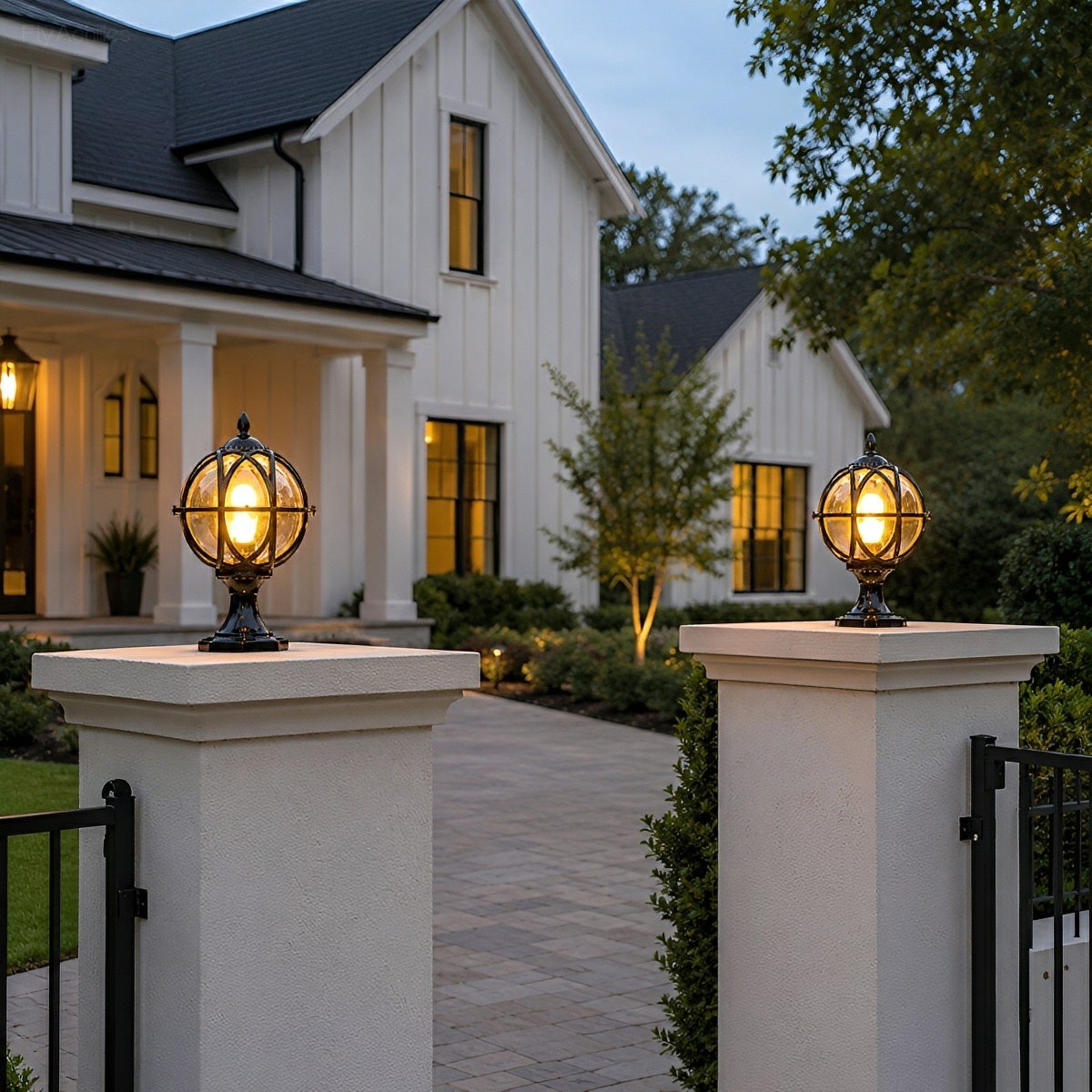 Buitenlamp Bol Paal Tuinverlichting Aluminium Glas Zwart Brons Wandlamp Landelijk Tuin Terras Patio Buiten | Sulvida