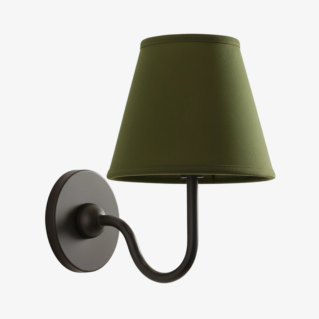 Wandlamp Linnen Kap Messing Armatuur Plissé of Glad Stof E12 Fitting Hardwired Decoratieve Verlichting | Sulvida